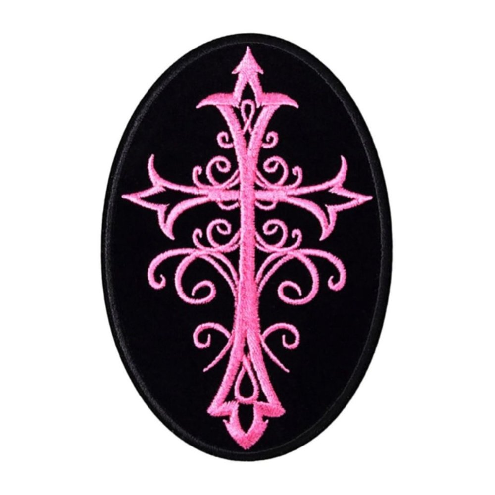 Hot Leathers Pink Crucifix, 8"x5" Embroidered Patch, PPA5795